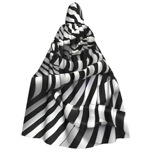 Evengigy Kapuzenumhang mit Zebra-ähnlichem Aufdruck, für Damen, Herren, vielseitiges Partykleid, Hexenumhang von Evengigy
