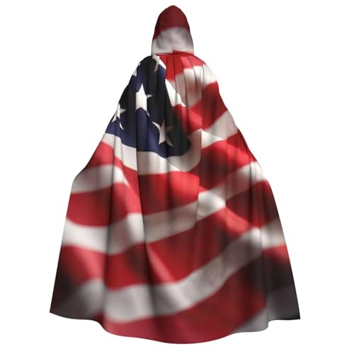 Evengigy Kapuzenumhang mit amerikanischer Flagge, für Erwachsene, für Damen und Herren, vielseitiges Partykleid, Hexenumhang von Evengigy