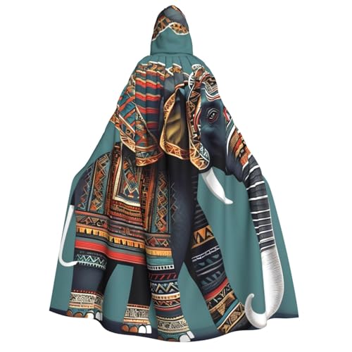 Evengigy Kapuzenumhang mit aztekischem Elefantenmuster, für Erwachsene, für Damen und Herren, vielseitiges Partykleid, Hexenumhang Evengigy Kapuzenumhang mit aztekischem Elefantenmuster, für Erwachsene, für Damen und Herren, vielseitiges Partykleid, Hexenumhang von Evengigy