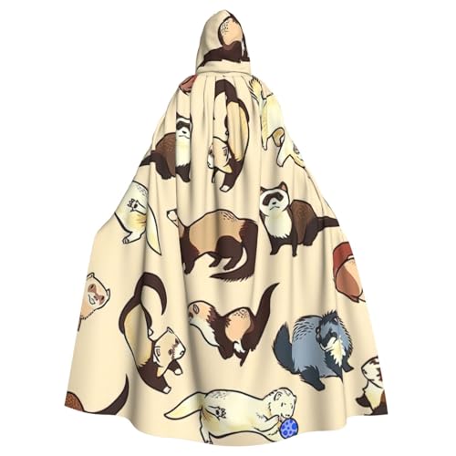 Evengigy Kapuzenumhang mit kleinem Panda-Druck, für Damen, Herren, Erwachsene, vielseitiges Partykleid, Hexenumhang von Evengigy