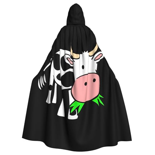 Evengigy Kapuzenumhang mit niedlichem Kuh-Aufdruck, für Damen und Herren, Erwachsene, Halloween, Kapuzenumhang, Cosplay-Umhang, Uniform Evengigy Kapuzenumhang mit niedlichem Kuh-Aufdruck, für Damen und Herren, Erwachsene, Halloween, Kapuzenumhang, Cosplay-Umhang, Uniform von Evengigy