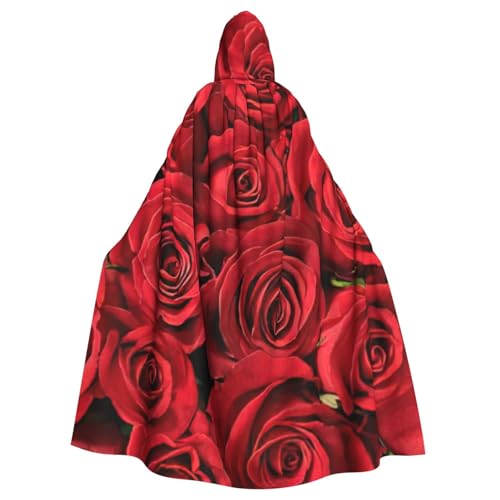 Evengigy Kapuzenumhang mit rotem Rosenaufdruck, für Damen, Herren, Erwachsene, vielseitiges Partykleid, Hexenumhang Evengigy Kapuzenumhang mit rotem Rosenaufdruck, für Damen, Herren, Erwachsene, vielseitiges Partykleid, Hexenumhang von Evengigy