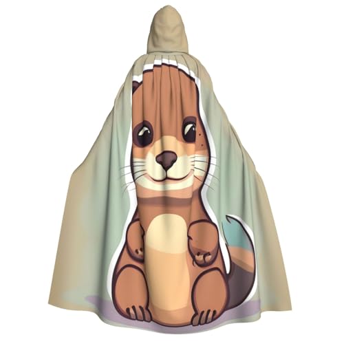 Evengigy Kapuzenumhang mit süßem Otter-Motiv, für Erwachsene, für Damen und Herren, vielseitiges Partykleid, Hexenumhang von Evengigy