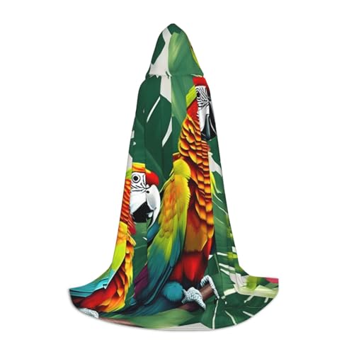 Evengigy Kapuzenumhang mit tropischem Blumen- und Blatt-Papageien-Druck, für Teenager, Halloween, Cosplay, Umhang Evengigy Kapuzenumhang mit tropischem Blumen- und Blatt-Papageien-Druck, für Teenager, Halloween, Cosplay, Umhang von Evengigy