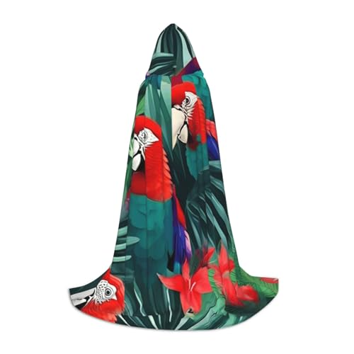 Evengigy Kapuzenumhang mit tropischer Blume, Papageien-Druck, für Teenager, Halloween, Cosplay, Umhang Evengigy Kapuzenumhang mit tropischer Blume, Papageien-Druck, für Teenager, Halloween, Cosplay, Umhang von Evengigy