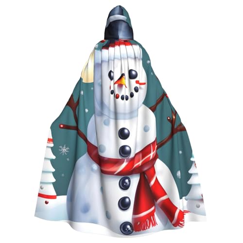 Evengigy Kapuzenumhang mit weihnachtlichem Schneemann-Aufdruck, für Damen, Herren, Erwachsene, vielseitiges Partykleid, Hexenumhang Evengigy Kapuzenumhang mit weihnachtlichem Schneemann-Aufdruck, für Damen, Herren, Erwachsene, vielseitiges Partykleid, Hexenumhang von Evengigy