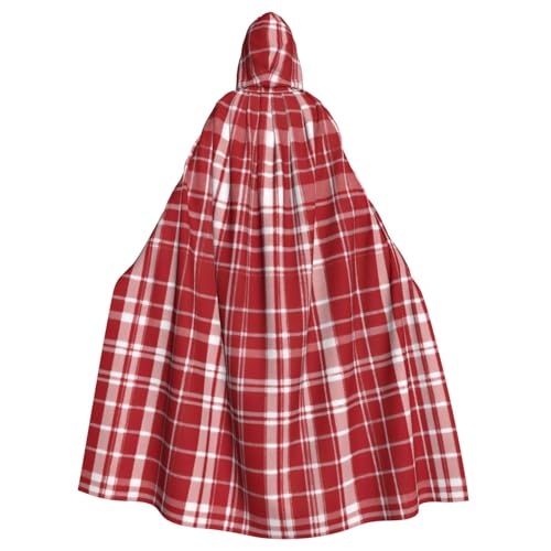 Evengigy Karierter roter und schwarzer Druck, für Damen und Herren, Erwachsene, Halloween, Kapuzenumhang, Cosplay, Umhang, Uniform Evengigy Karierter roter und schwarzer Druck, für Damen und Herren, Erwachsene, Halloween, Kapuzenumhang, Cosplay, Umhang, Uniform von Evengigy