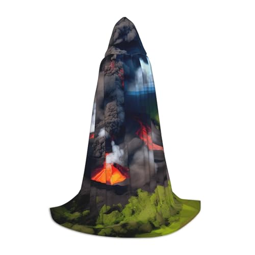 Evengigy Kilauea Kapuzenumhang mit Vulkanblütendruck für Teenager, Halloween, Cosplay, Umhang Evengigy Kilauea Kapuzenumhang mit Vulkanblütendruck für Teenager, Halloween, Cosplay, Umhang von Evengigy