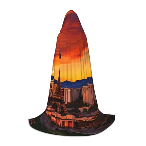Evengigy Las Vegas Kapuzenumhang mit Sonnenuntergang-Druck, für Teenager, Halloween, Cosplay, Umhang Evengigy Las Vegas Kapuzenumhang mit Sonnenuntergang-Druck, für Teenager, Halloween, Cosplay, Umhang von Evengigy
