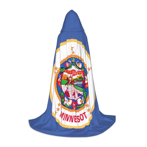 Evengigy Minnesota Kapuzenumhang mit Staatsflagge, für Teenager, Halloween, Cosplay, Umhang von Evengigy