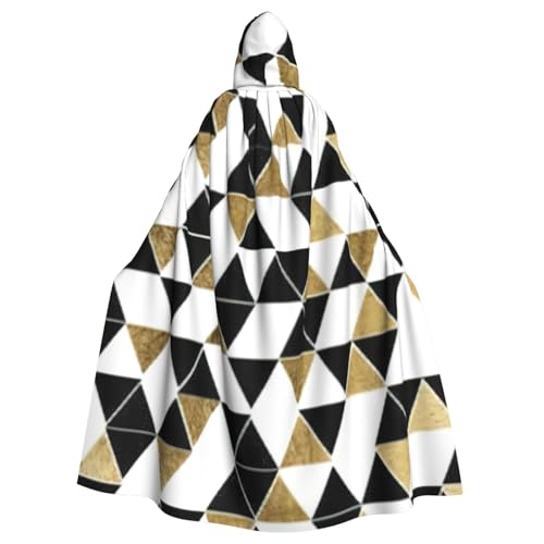 Evengigy Modischer, moderner schwarz-weiß-goldener Dreiecks-Druck, für Damen und Herren, Erwachsene, Halloween, Kapuzenumhang, Cosplay-Umhang, Uniform Evengigy Modischer, moderner schwarz-weiß-goldener Dreiecks-Druck, für Damen und Herren, Erwachsene, Halloween, Kapuzenumhang, Cosplay-Umhang, Uniform von Evengigy