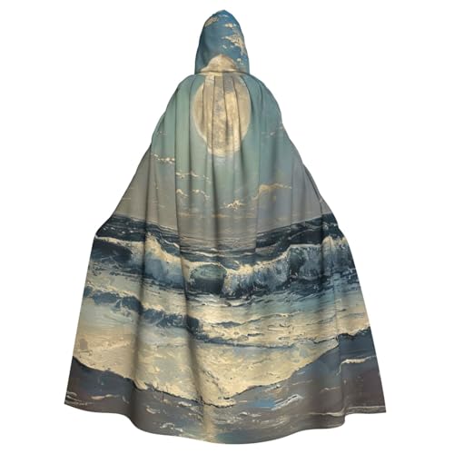 Evengigy Mond- und Meeresaufdruck, für Damen und Herren, Erwachsene, Halloween, Kapuzenumhang, Cosplay-Umhang, Uniform Evengigy Mond- und Meeresaufdruck, für Damen und Herren, Erwachsene, Halloween, Kapuzenumhang, Cosplay-Umhang, Uniform von Evengigy