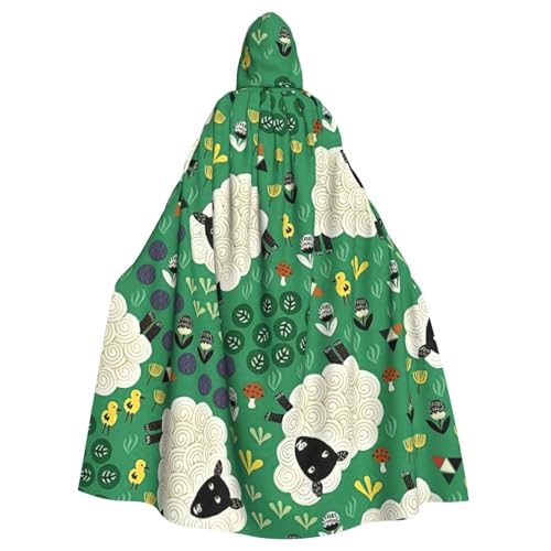 Evengigy Niedlicher Cartoon-Schaf-Druck, für Damen und Herren, Erwachsene, Halloween, Kapuzenumhang, Cosplay-Umhang, Uniform Evengigy Niedlicher Cartoon-Schaf-Druck, für Damen und Herren, Erwachsene, Halloween, Kapuzenumhang, Cosplay-Umhang, Uniform von Evengigy