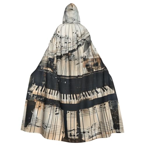Evengigy Notenaufdruck für Damen und Herren, Erwachsene, Halloween, Kapuzenumhang, Cosplay, Umhang, Uniform Evengigy Notenaufdruck für Damen und Herren, Erwachsene, Halloween, Kapuzenumhang, Cosplay, Umhang, Uniform von Evengigy