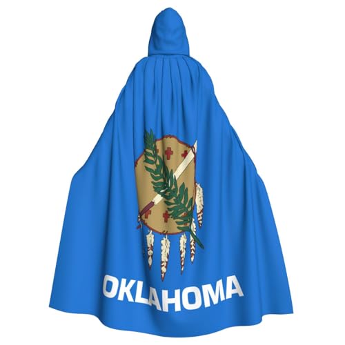 Evengigy Oklahoma Umhang mit Staatsflagge für Damen und Herren, Erwachsene, Halloween, Kapuzenumhang, Cosplay, Umhang, Uniform von Evengigy