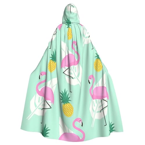 Evengigy Pinker Flamingo-Ananas-Druck, für Damen und Herren, Erwachsene, Halloween, Kapuzenumhang, Cosplay-Umhang Evengigy Pinker Flamingo-Ananas-Druck, für Damen und Herren, Erwachsene, Halloween, Kapuzenumhang, Cosplay-Umhang von Evengigy