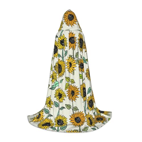 Evengigy Romantischer Sonnenblumen-Umhang mit Kapuze für Teenager, Halloween, Kapuzenumhang, Kinder, Cosplay-Umhang von Evengigy