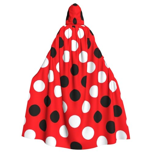 Evengigy Rot-weißer gepunkteter Druck, für Damen und Herren, Erwachsene, Halloween, Kapuzenumhang, Cosplay-Umhang, Uniform Evengigy Rot-weißer gepunkteter Druck, für Damen und Herren, Erwachsene, Halloween, Kapuzenumhang, Cosplay-Umhang, Uniform von Evengigy
