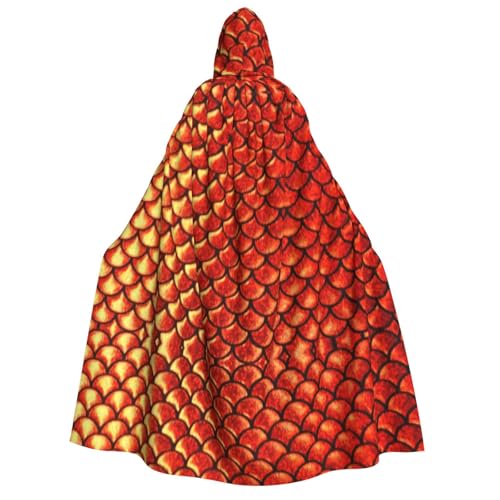 Evengigy Roter Fischschuppen-Druck, Erwachsenen-Halloween-Kapuzenumhang, großer Kapuzenumhang, Cosplay-Umhang, Uniform, für Damen und Herren Evengigy Roter Fischschuppen-Druck, Erwachsenen-Halloween-Kapuzenumhang, großer Kapuzenumhang, Cosplay-Umhang, Uniform, für Damen und Herren von Evengigy