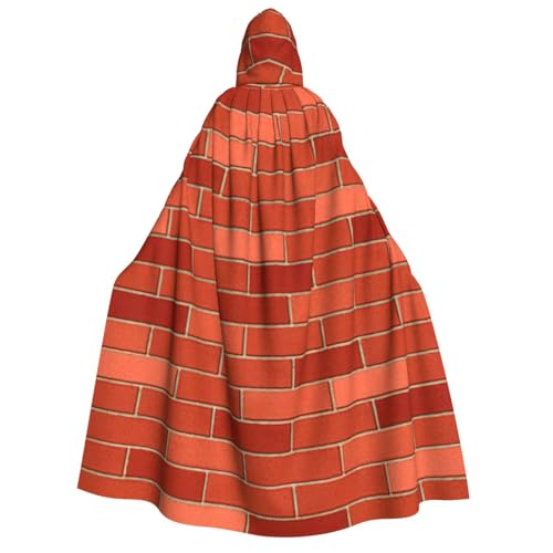 Evengigy Roter Ziegelmauer-Umhang für Erwachsene, Halloween, Kapuzenumhang, Cosplay, Uniform, für Damen und Herren Evengigy Roter Ziegelmauer-Umhang für Erwachsene, Halloween, Kapuzenumhang, Cosplay, Uniform, für Damen und Herren von Evengigy