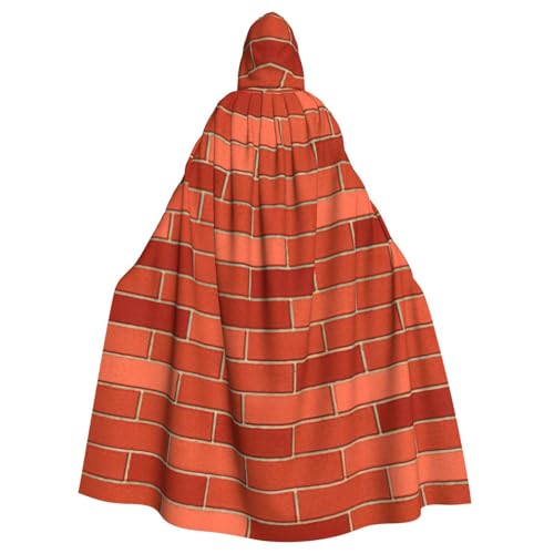 Evengigy Roter Ziegelwand-Texturdruck, für Damen und Herren, Erwachsene, Halloween, Kapuzenumhang, Cosplay, Umhang, Uniform Evengigy Roter Ziegelwand-Texturdruck, für Damen und Herren, Erwachsene, Halloween, Kapuzenumhang, Cosplay, Umhang, Uniform von Evengigy