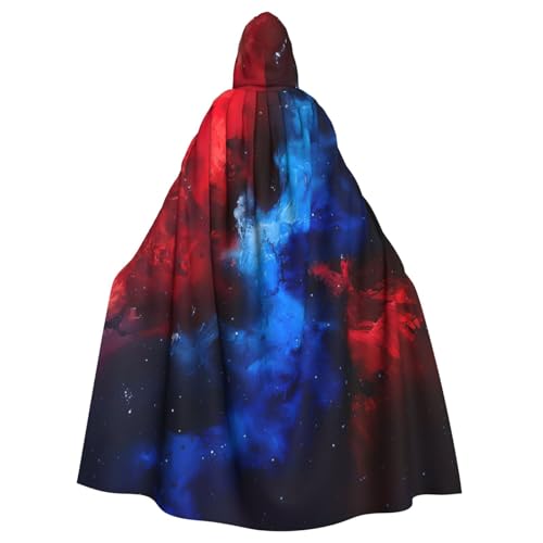 Evengigy Roter blauer Galaxie-Druck, für Damen und Herren, Erwachsene, Halloween, Kapuzenumhang, Cosplay-Umhang, Uniform Evengigy Roter blauer Galaxie-Druck, für Damen und Herren, Erwachsene, Halloween, Kapuzenumhang, Cosplay-Umhang, Uniform von Evengigy