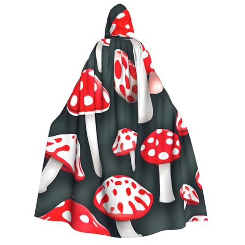 Evengigy Roter weißer Pilzaufdruck, Erwachsenen-Halloween-Kapuzenumhang, großer Kapuzenumhang, Cosplay-Umhang, Uniform, für Damen und Herren Evengigy Roter weißer Pilzaufdruck, Erwachsenen-Halloween-Kapuzenumhang, großer Kapuzenumhang, Cosplay-Umhang, Uniform, für Damen und Herren von Evengigy