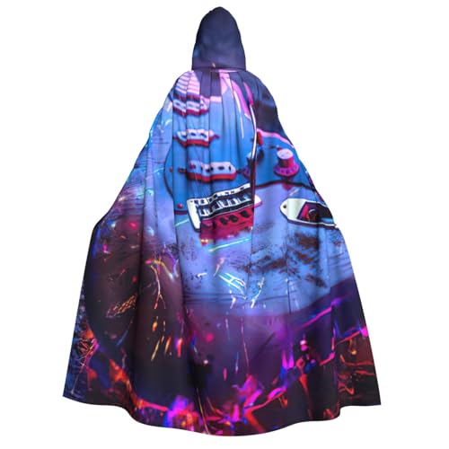 Evengigy Schöner Halloween-Umhang mit Gitarren-Aufdruck, großer Kapuzenumhang für Cosplay, Uniform, für Damen und Herren Evengigy Schöner Halloween-Umhang mit Gitarren-Aufdruck, großer Kapuzenumhang für Cosplay, Uniform, für Damen und Herren von Evengigy