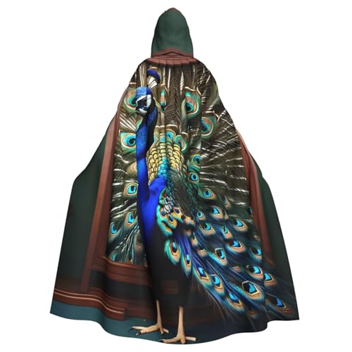 Evengigy Schöner Pfauenbild-Druck, für Damen und Herren, Erwachsene, Halloween, Kapuzenumhang, Cosplay, Umhang, Uniform Evengigy Schöner Pfauenbild-Druck, für Damen und Herren, Erwachsene, Halloween, Kapuzenumhang, Cosplay, Umhang, Uniform von Evengigy