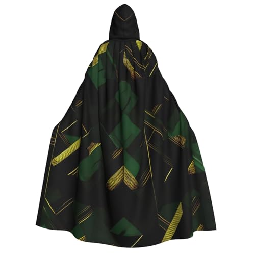 Evengigy Schwarz-grün-goldener geometrischer Druck, Erwachsenen-Halloween-Kapuzenumhang, großer Kapuzenumhang, Cosplay-Umhang, Uniform, für Damen und Herren Evengigy Schwarz-grün-goldener geometrischer Druck, Erwachsenen-Halloween-Kapuzenumhang, großer Kapuzenumhang, Cosplay-Umhang, Uniform, für Damen und Herren von Evengigy