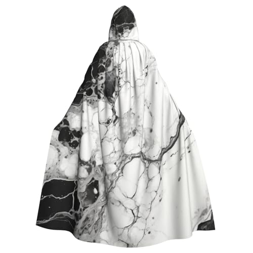 Evengigy Schwarz-weißer Marmor-Druck, für Damen und Herren, Erwachsene, Halloween, Kapuzenumhang, Cosplay-Umhang, Uniform Evengigy Schwarz-weißer Marmor-Druck, für Damen und Herren, Erwachsene, Halloween, Kapuzenumhang, Cosplay-Umhang, Uniform von Evengigy