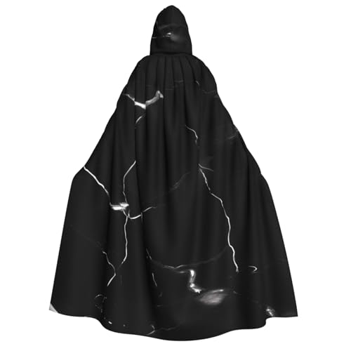 Evengigy Schwarzer Marmordruck, Halloween-Kapuzenumhang, großer Kapuzenumhang für Cosplay, Uniform, für Damen und Herren Evengigy Schwarzer Marmordruck, Halloween-Kapuzenumhang, großer Kapuzenumhang für Cosplay, Uniform, für Damen und Herren von Evengigy