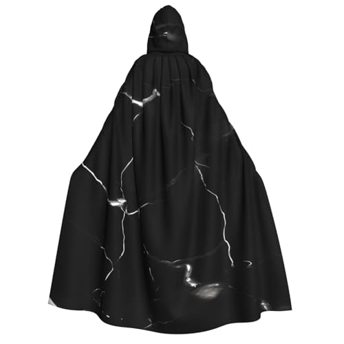 Evengigy Schwarzer Marmordruck, Kapuzenumhang für Erwachsene, für Damen und Herren, vielseitiges Partykleid, Hexenumhang Evengigy Schwarzer Marmordruck, Kapuzenumhang für Erwachsene, für Damen und Herren, vielseitiges Partykleid, Hexenumhang von Evengigy
