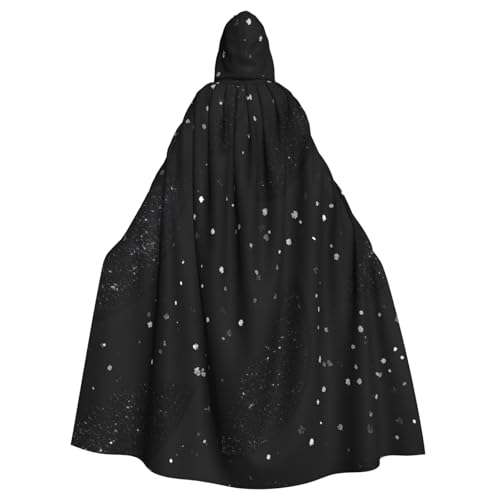 Evengigy Schwarzer schimmernder Druck, für Damen und Herren, Erwachsene, Halloween-Kapuzenumhang, Cosplay-Umhang, Uniform Evengigy Schwarzer schimmernder Druck, für Damen und Herren, Erwachsene, Halloween-Kapuzenumhang, Cosplay-Umhang, Uniform von Evengigy