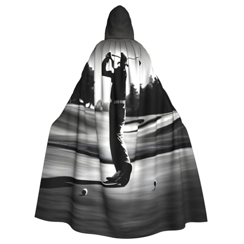 Evengigy Schwarzer und weißer Golf-Aufdruck, für Damen und Herren, Erwachsene, Halloween, Kapuzenumhang, Cosplay-Umhang, Uniform Evengigy Schwarzer und weißer Golf-Aufdruck, für Damen und Herren, Erwachsene, Halloween, Kapuzenumhang, Cosplay-Umhang, Uniform von Evengigy