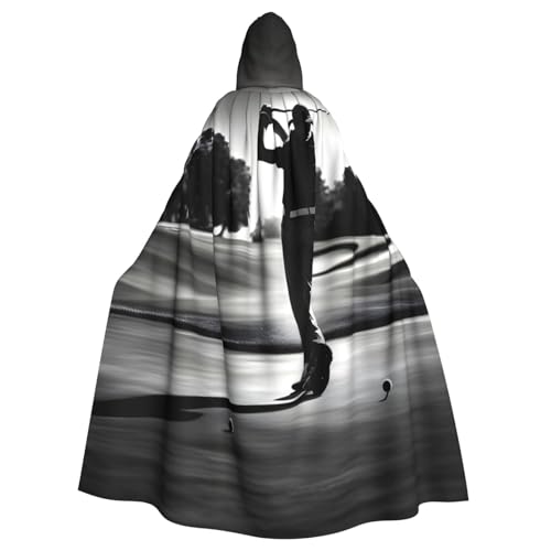 Evengigy Schwarzer und weißer Kapuzenumhang mit Golfaufdruck, für Damen, Herren, Erwachsene, vielseitiges Partykleid, Hexenumhang Evengigy Schwarzer und weißer Kapuzenumhang mit Golfaufdruck, für Damen, Herren, Erwachsene, vielseitiges Partykleid, Hexenumhang von Evengigy