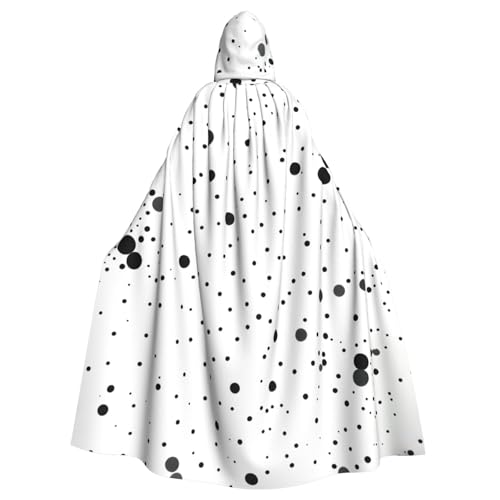 Evengigy Schwarzer und weißer Punkte-Druck, für Damen und Herren, Erwachsene, Halloween, Kapuzenumhang, Cosplay-Umhang, Uniform Evengigy Schwarzer und weißer Punkte-Druck, für Damen und Herren, Erwachsene, Halloween, Kapuzenumhang, Cosplay-Umhang, Uniform von Evengigy
