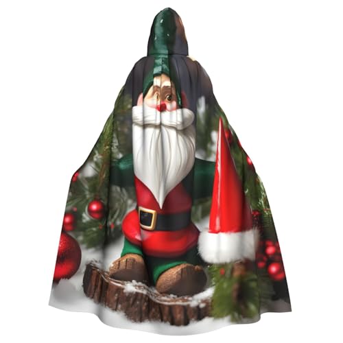 Evengigy Traditioneller Weihnachtsumhang mit Zwergen-Druck, Kapuzenumhang für Damen, Herren, Erwachsene, vielseitiges Partykleid, Hexenumhang von Evengigy