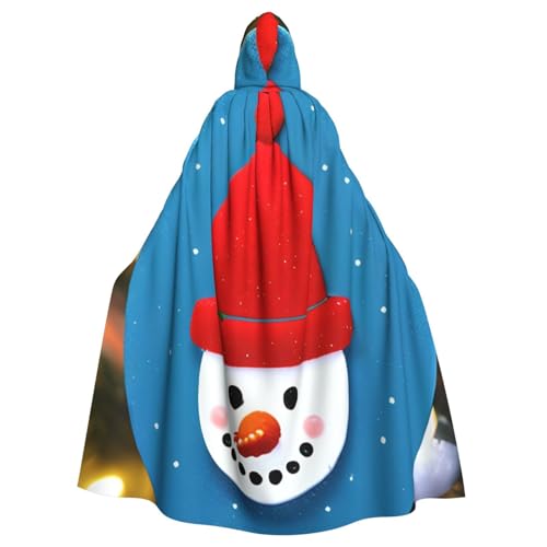 Evengigy Umhang mit Kapuze und Schneemann-Druck, für Damen, Herren, Erwachsene, vielseitiges Partykleid, Hexenumhang Evengigy Umhang mit Kapuze und Schneemann-Druck, für Damen, Herren, Erwachsene, vielseitiges Partykleid, Hexenumhang von Evengigy
