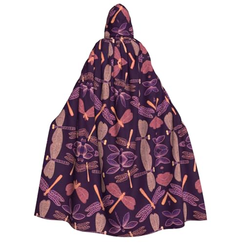 Evengigy Violetter Libellen-Aufdruck, Erwachsenen-Halloween-Kapuzenumhang, großer Kapuzenumhang, Cosplay-Umhang, Uniform, für Damen und Herren Evengigy Violetter Libellen-Aufdruck, Erwachsenen-Halloween-Kapuzenumhang, großer Kapuzenumhang, Cosplay-Umhang, Uniform, für Damen und Herren von Evengigy
