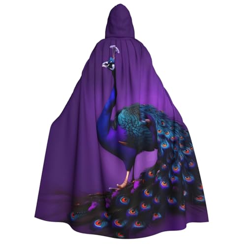 Evengigy Violetter Pfauenmuster-Druck, Erwachsenen-Halloween-Kapuzenumhang, großer Kapuzenumhang, Cosplay-Umhang, Uniform, für Damen und Herren Evengigy Violetter Pfauenmuster-Druck, Erwachsenen-Halloween-Kapuzenumhang, großer Kapuzenumhang, Cosplay-Umhang, Uniform, für Damen und Herren von Evengigy