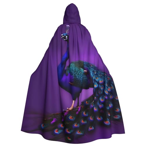 Evengigy Violetter Pfauenmuster-Druck, für Damen und Herren, Erwachsene, Halloween, Kapuzenumhang, Cosplay-Umhang, Uniform Evengigy Violetter Pfauenmuster-Druck, für Damen und Herren, Erwachsene, Halloween, Kapuzenumhang, Cosplay-Umhang, Uniform von Evengigy