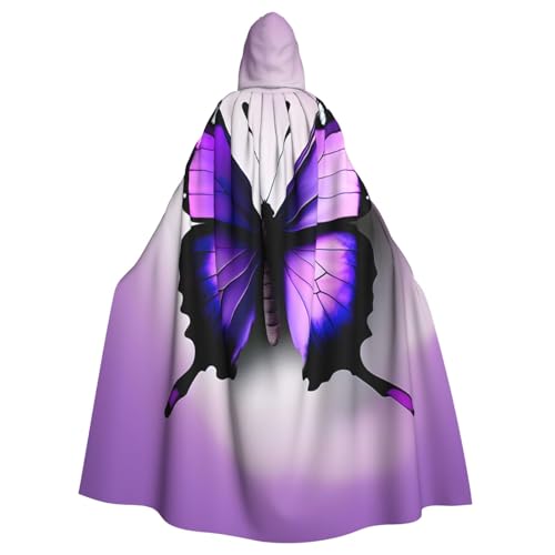 Evengigy Violetter Schmetterlings-Aufdruck, für Damen und Herren, Erwachsene, Halloween, Kapuzenumhang, Cosplay-Umhang, Uniform Evengigy Violetter Schmetterlings-Aufdruck, für Damen und Herren, Erwachsene, Halloween, Kapuzenumhang, Cosplay-Umhang, Uniform von Evengigy