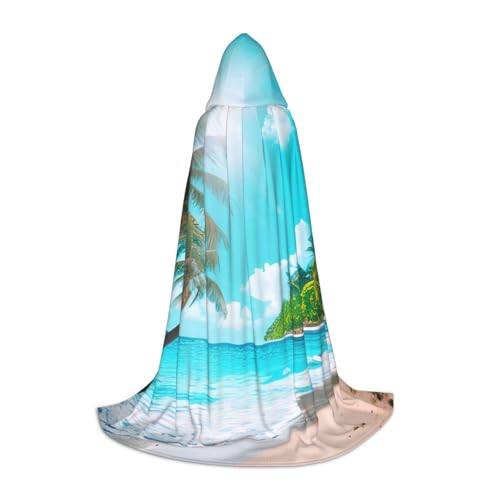 Kapuzenumhang mit tropischem Ozean, Strandmotiv, für Teenager, Halloween, Cosplay, Umhang Kapuzenumhang mit tropischem Ozean, Strandmotiv, für Teenager, Halloween, Cosplay, Umhang von Evengigy