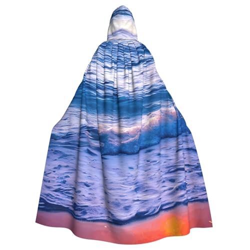 Strandumhang mit Sonnenuntergang, Ozeanwellen-Druck, für Damen und Herren, Erwachsene, Halloween, Kapuzenumhang, Cosplay-Umhang, Uniform Strandumhang mit Sonnenuntergang, Ozeanwellen-Druck, für Damen und Herren, Erwachsene, Halloween, Kapuzenumhang, Cosplay-Umhang, Uniform von Evengigy