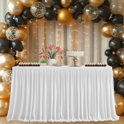 EVENT DECOR SHOP Weißer Tischrock, 4,3 m, plissierter Polyester-Tischrock für rechteckige Tische | elegante Tischdecke für Hochzeiten, Partys, Babypartys, Events, Bankette & Heimdekoration EVENT DECOR SHOP Weißer Tischrock, 4,3 m, plissierter Polyester-Tischrock für rechteckige Tische | elegante Tischdecke für Hochzeiten, Partys, Babypartys, Events, Bankette & Heimdekoration von Event Decor Shop