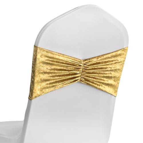 Luxuriöse Stuhlbänder aus Samt, 50 Stück, goldfarben, elegante Stuhlschärpen für Hochzeiten, Partys, Bankette, Empfänge und besondere Anlässe, glänzend, langlebig und wiederverwendbar, Partyzubehör Luxuriöse Stuhlbänder aus Samt, 50 Stück, goldfarben, elegante Stuhlschärpen für Hochzeiten, Partys, Bankette, Empfänge und besondere Anlässe, glänzend, langlebig und wiederverwendbar, Partyzubehör von Event Decor Shop