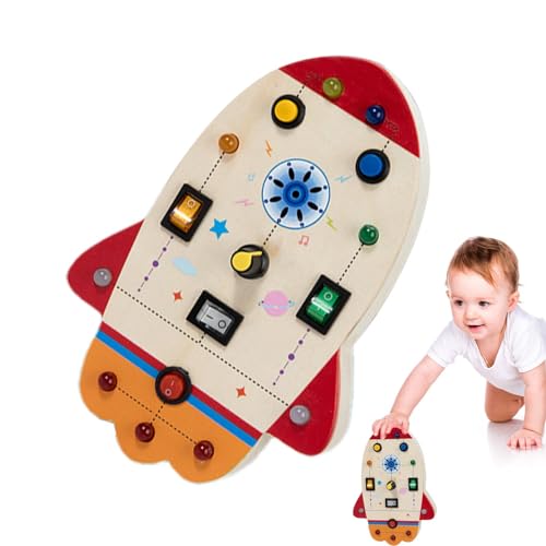 Eventerde Fidget Board, Sensory Board für Kleinkinder - Holz-Montessori-LED-Lichtbrett | Lernspielzeug aus Holz zur Verbesserung der frühen Feinmotorik, sensorisches Spielzeug für Jungen und Mädchen von Eventerde