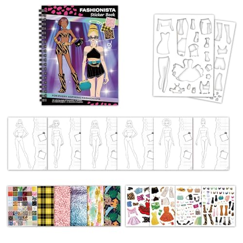 Eventerde Mode Stickerbuch | Mode Design Malsticker Buch Für Kleinkinder - Pädagogisches Lernspielzeug Zur Förderung Feinmotorik Für Kinder von Eventerde