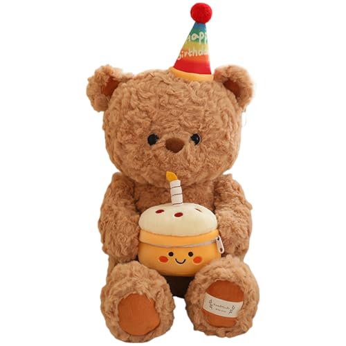 Eventerde Nettes Bärenplüschkissen, Plüschbärenpuppe - Weiches Bärenplüschspielzeug 15 Zoll - Entzückend umarmende Fuchsspielzeug komfortable Berührung für Wohnzimmerdekoration von Eventerde